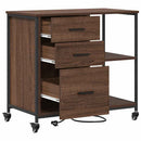Skab med Opladningsstation med hjul Brun eg 76 x 41 x 72 cm