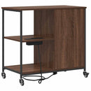 Skab med Opladningsstation med hjul Brun eg 76 x 41 x 72 cm