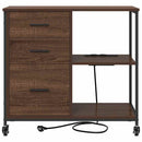 Skab med Opladningsstation med hjul Brun eg 76 x 41 x 72 cm