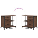 Skab med Opladningsstation med hjul Brun eg 76 x 41 x 72 cm