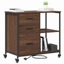 Skab med Opladningsstation med hjul Brun eg 76 x 41 x 72 cm