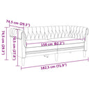 Sofa Lysegrå 182,5 x 74,5 x 74,5 cm Polyester