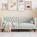 Sofa Lysegrå 174 x 74,5 x 70,5 cm Fløjl