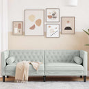 Sofa Lysegrå 194 x 74,5 x 70,5 cm Fløjl