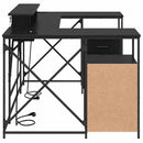 Bord med skuffe Sort eg 182 x 101 x 87,5 cm Konstrueret træ