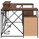 Bord med skuffe Brun eg 182 x 101 x 87,5 cm Konstrueret træ