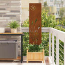 Have privatliv skærm Fretwork Rusten 32 x 140 cm Cortenstål