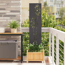 Have privatliv skærm Fretwork Sort 32 x 140 cm Koldvalset stål