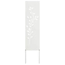 Have privatliv skærm Blomstret Hvid 32 x 140 cm Koldvalset stål