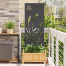 Have privatliv skærm Fretwork Sort 50 x 140 cm Koldvalset stål