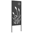 Have privatliv skærm Fretwork Sort 50 x 140 cm Koldvalset stål
