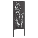 Have privatliv skærm Blomstret Sort 50 x 140 cm Koldvalset stål