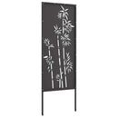 Have privatliv skærm Blomstret Sort 50 x 140 cm Koldvalset stål