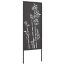 Have privatliv skærm Blomstret Sort 50 x 140 cm Koldvalset stål