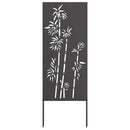 Have privatliv skærm Blomstret Sort 50 x 140 cm Koldvalset stål