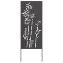 Have privatliv skærm Blomstret Sort 50 x 140 cm Koldvalset stål
