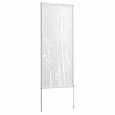 Have privatliv skærm Blomstret Hvid 50 x 140 cm Koldvalset stål