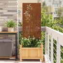Have privatliv skærm Blomstret Rusten 50 x 140 cm Cortenstål