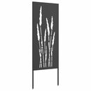Have privatliv skærm Blomstret Sort 50 x 140 cm Koldvalset stål