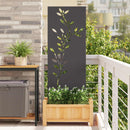 Have privatliv skærm Blomstret Sort 50 x 140 cm Koldvalset stål
