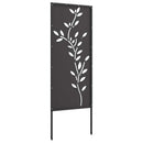 Have privatliv skærm Blomstret Sort 50 x 140 cm Koldvalset stål