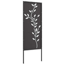 Have privatliv skærm Blomstret Sort 50 x 140 cm Koldvalset stål