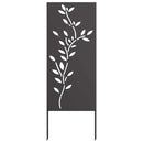 Have privatliv skærm Blomstret Sort 50 x 140 cm Koldvalset stål
