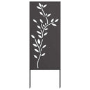 Have privatliv skærm Blomstret Sort 50 x 140 cm Koldvalset stål