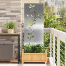 Have privatliv skærm Blomstret Sølv 50 x 140 cm Rustfrit stål