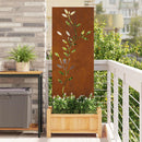 Have privatliv skærm Blomstret Rusten 50 x 140 cm Cortenstål