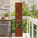 Have privatliv skærm Fretwork Rusten 32 x 140 cm Forvitret stål