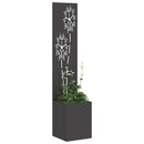 Have privatliv skærm Blomstret Sort 32 x 150 cm Koldvalset stål