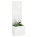 Have privatliv skærm Blomstret Hvid 50 x 150 cm Koldvalset stål
