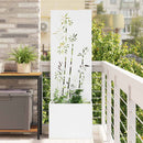 Have privatliv skærm Blomstret Hvid 50 x 150 cm Koldvalset stål