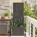 Have privatliv skærm Fretwork Sort 50 x 150 cm Koldvalset stål