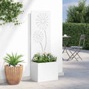 Have privatliv skærm Fretwork Hvid 50 x 150 cm Koldvalset stål