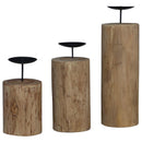 Lysestage 3 pcs Naturfarvet Massivt teaktræ