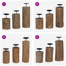 Lysestage 3 pcs Naturfarvet Massivt teaktræ