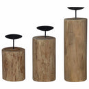 Lysestage 3 pcs Naturfarvet Massivt teaktræ