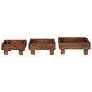 Planteholder 3 pcs Brun Mahogni Træ