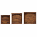 Planteholder 3 pcs Brun Mahogni Træ