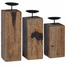 Lysestage 3 pcs Naturfarvet Massivt genbrugstræ