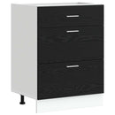 Køkken base kabinet Sort eg 60 x 46 x 81,5 cm Konstrueret træ