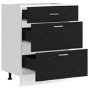 Køkken base kabinet Sort eg 60 x 46 x 81,5 cm Konstrueret træ
