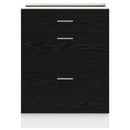 Køkken base kabinet Sort eg 60 x 46 x 81,5 cm Konstrueret træ
