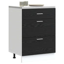 Køkken base kabinet Sort eg 60 x 46 x 81,5 cm Konstrueret træ
