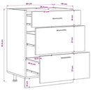 Køkken base kabinet Sort eg 60 x 46 x 81,5 cm Konstrueret træ