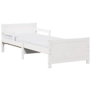 Sengestel med udvidelig madras Hvid 80 x 200 cm Massiv fyrretræ