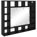 Spejlskab med hylde Sort eg 91 x 15 x 76,5 cm Konstrueret træ