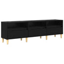 TV-skab med skuffe Sort eg 150 x 30 x 45 cm Konstrueret træ